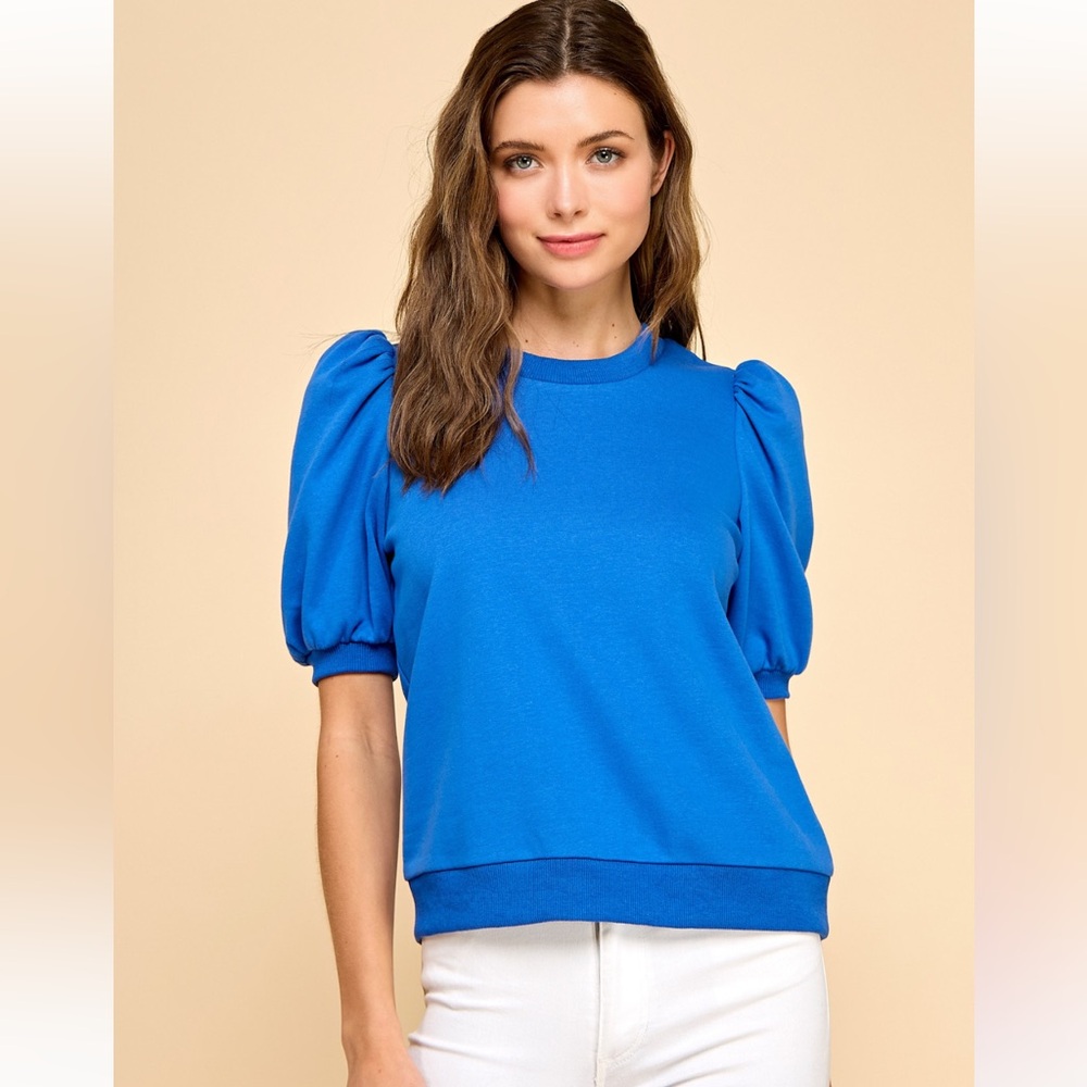 Puff sleeve sweatshirt top